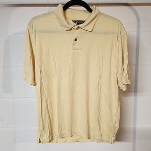 Croft & Barrow Mens M Yellow Short Sleeve Polo Shirt Soft Lightweight Officewear
